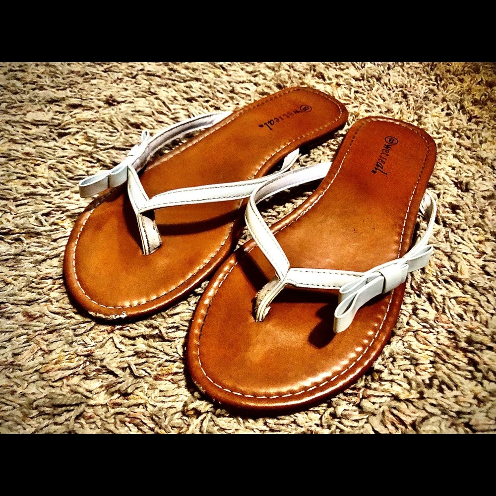 White Flip Flops